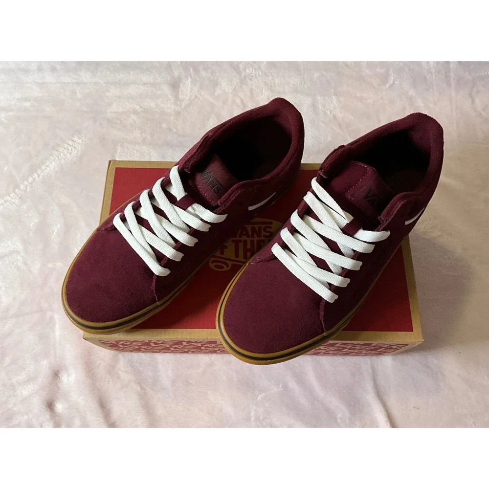 Vans Seldan Suede Gum Port Royale Burgundy Mens Sneakers VN000CSS4QU Size 7.0